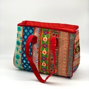 Large Vintage Style Banjara Tote Kantha Stitch